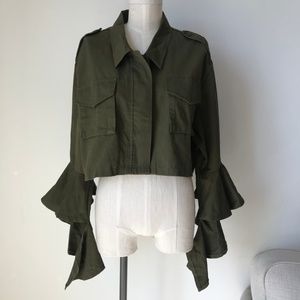 [LF] Furst of a Kind Green Bell Sleeve Jacket